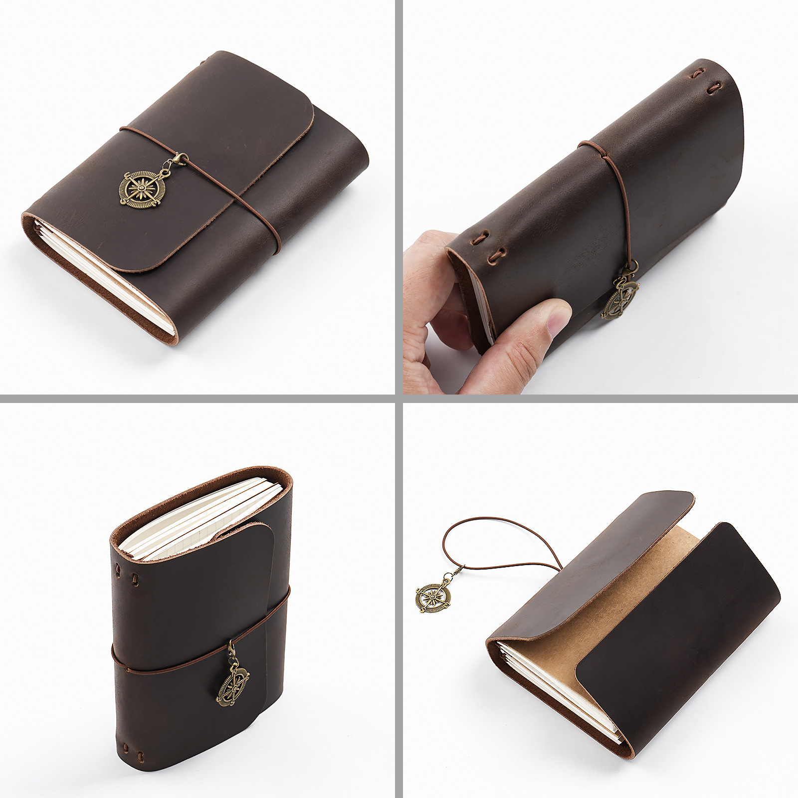 New Arrival Triple Fold TN Tra - đánh giá và giá Vintage Leather Journal Notebook